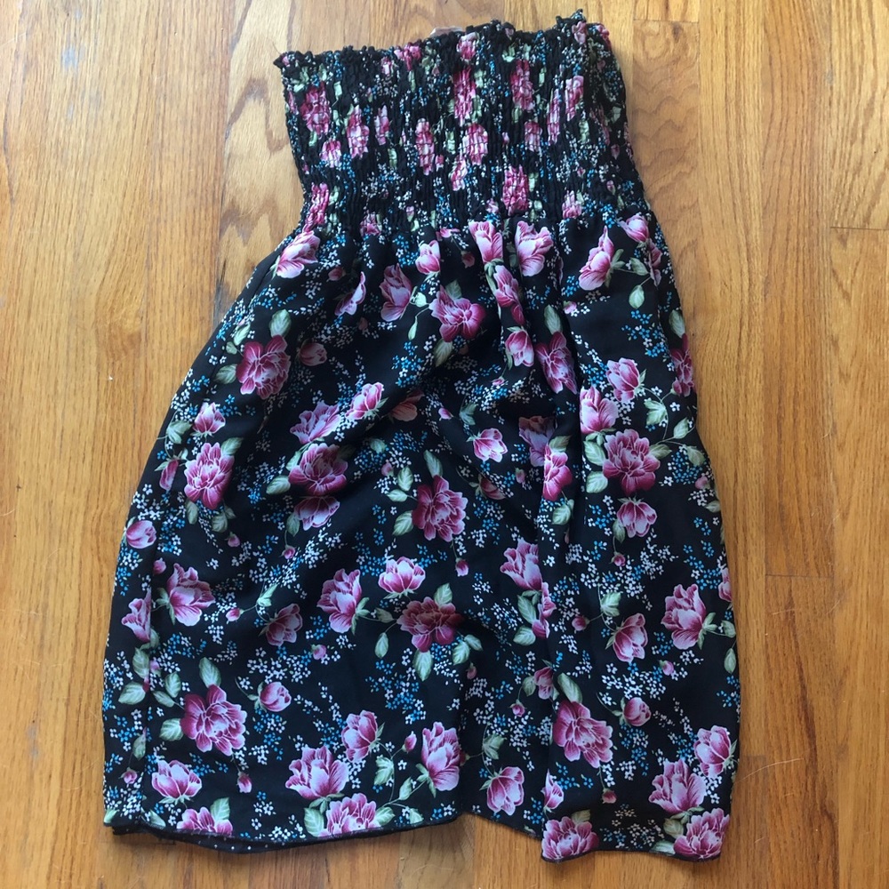 Reversible polka dots or floral casual dress
